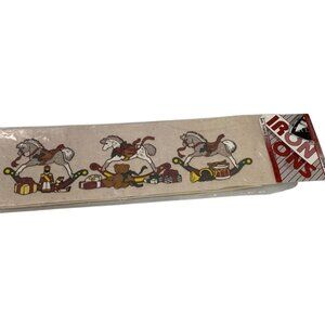 Vintage Iron Ons Dimensional Velour Designs Rocking Horses New 9602